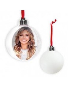 BOLA DE NATAL 7.5X7.5 GLITTER BRANCO